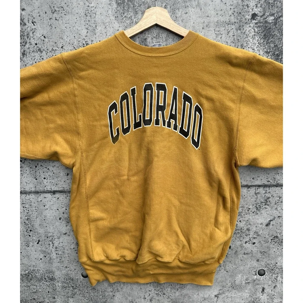 Rare Yellow 90s Colorado Reverse Weave Size‎ 2xl